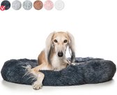 Bol.com Snoozle Hondenmand - Superzacht en Luxe - Fluffy en Rond - Pluche - Donut - Hondenbed - Anti-Stress - 100cm Groot - Grijs aanbieding