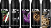 Bol.com AXE Deodorant Bodyspray Mix set - 5 stuks - Voordeelverpakking aanbieding