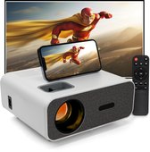 Bol.com Korty Mini Beamer Projector - 1920x1080P Full HD - 4K-Ondersteuning & 3D Mogelijkheden - Bluetooth 5.0 - 4000 Lumen - St... aanbieding