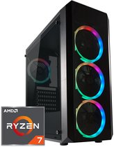 Bol.com Circular RGB Gaming PC | AMD Ryzen 7 - 5700X | GeForce RTX 4060 | 32 GB DDR4 | 1 TB SSD - NVMe | Windows 11 Pro aanbieding