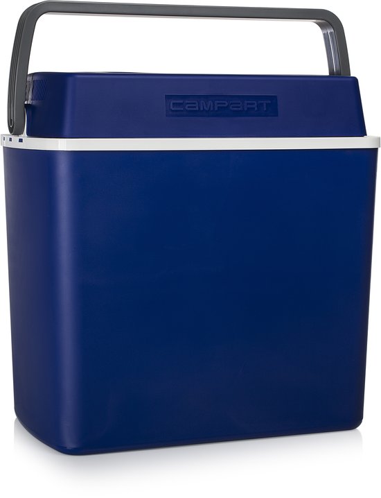 Koelbox Campart CB-8624 - Coolbox 22 liter - Lichtgewicht met handvat - Thermo-elektrisch koelsysteem - Met 12V stekker voor onderweg en in auto - Om te vormen naar 230V netstroom stekker - Blauw