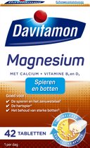 Bol.com Davitamon Magnesium Tabletten – magnesium met Calcium en Vitamine D - Voor spieren en botten - Voedingssupplement - 42 m... aanbieding