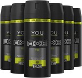 Bol.com Axe You Bodyspray Deodorant - 6 x 150 ml - Voordeelverpakking aanbieding