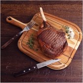 Bol.com Steakbestek Gaucho 8-delig met 4 steakmessen en 4 steakvorken roestvrij staal echt houten handvat FSC bruin echt houten ... aanbieding