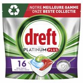 Bol.com Dreft Platinum Plus All In One Machine Clean - Vaatwastabletten - 5 x 16 Tabletten aanbieding
