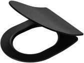 Bol.com Tiger Tune - WC bril D-vorm - Toiletbril - Softclose - Easy clean functie - Duroplast - Zwart / RVS geborsteld aanbieding