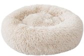 Bol.com Donut Hondenmand - Kattenmand - Maat M - 60cm (ligvlak van 45cm) - Beige - Fluffy en Wasbaar aanbieding