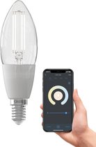Bol.com Calex Slimme Lamp - Wifi LED Filament Verlichting - E14 - Smart Lichtbron Helder - Dimbaar - Warm Wit licht - 49W aanbieding
