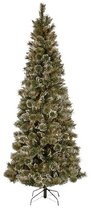 Bol.com Glittery Bristle kunstkerstboom - 152 cm - groen - Ø 81 cm - 398 tips - besneeuwd dennenappels & glitter - metalen voet aanbieding
