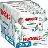 Bol.com Huggies billendoekjes - Natural 0% plastic - 12 x 48 stuks - 576 doekjes aanbieding