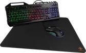 Bol.com Deltaco 3-in-1 Gaming Kit - Toetsenbord - Muis - Muismat - RGB - Zwart aanbieding