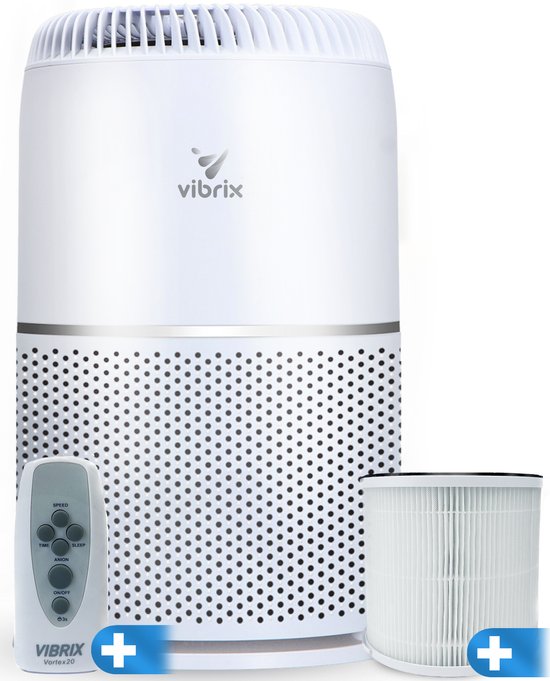 Vibrix Vortex20 luchtreiniger + afstandsbediening - 70 m² - Automatische stand + 6-in-1 filtersysteem - Luchtkwaliteitsindicator - Ionisator - Luchtfilter - Air purifier met HEPA-filter
