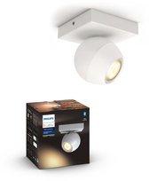 Bol.com Philips Hue Buckram opbouwspot - warm tot koelwit licht - 1-spot - wit aanbieding