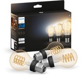 Bol.com Philips Hue filament standaardlamp A60 - warm tot koelwit licht - 3-pack - E27 aanbieding
