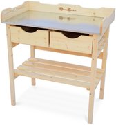 Bol.com sweeek - Tuiniertafel met 2 lades houten werkbank zaaitafel aanbieding