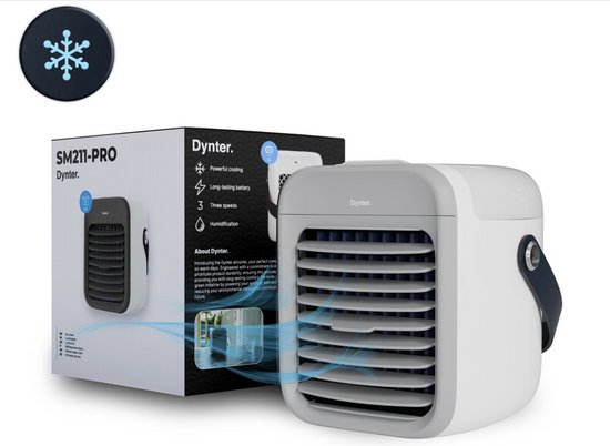 Dynter. SM211 Pro Mobiele Airconditioning - Mobiele Airco - Aircooler Grijs - Draadloze luchtkoeler - Mini Airco - Ventilator