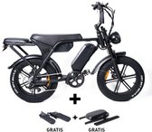Bol.com Ouxi V8 3.0 E-bike 250Watt motorvermogen topsnelheid 25 km/u 20” banden 7 versnellingen + Achterzitje + Voetsteuntjes ac... aanbieding