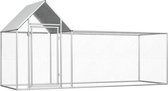 Bol.com The Living Store Kippenhok - Ruim en praktisch - Stalen verblijf - Waterbestendig dak - 3 x 1 x 1.5 m - Zilver - Gegalva... aanbieding