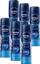 Bol.com NIVEA MEN Fresh Active Deodorant Spray - Anti-Transpirant - Beschermt 48 uur lang - Met oceaanextracten - Aluminiumvrij ... aanbieding