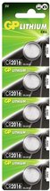 Bol.com GP Lithium CR2016 knoopcelbatterijen - 5 stuks aanbieding