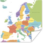 Affiche Europe - Carte - Simple - 75x75 cm