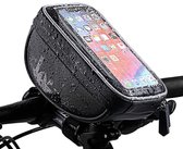 Support de téléphone pour vélo TechU™ - Sac de vélo étanche - Espace de rangement - Convient aux mobiles jusqu'à 15,5 cm / 6,7 pouces