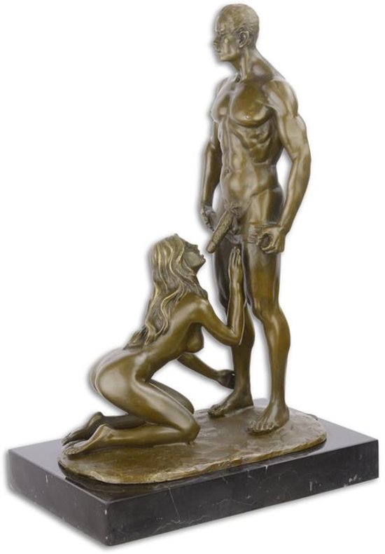 sculpture - homme et femme nus - sculpture en bronze - érotique - 32,4 cm de haut