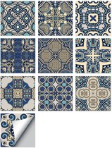 Winkrs | Tegelstickers Donkerblauw | 10x10 cm | Zelfklevende plaktegels | Muur badkamer, keuken, toilet