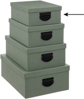 5Five Boîte de rangement / boîte - vert - L28 x W22 x H11 cm - karton solide - Industrialbox