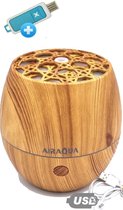 AirAqua Aster - aroma diffuser - 120ml - houtlook - ambiancelight [incl. AromaGo]