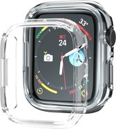 By Qubix Hard Case 45mm (open front) - Transparant - Geschikt voor Apple Watch 45mm hoesje - screenprotector - Bescherming iWatch - Bescherm hoesje