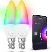 Lideka - LED Lamp E14 2x - RGBW - LED Lampen met App - Smart LED Verlichting - Dimbaar - Google en Alexa - 6W - 600 Lumen - 2700K - 6500K
