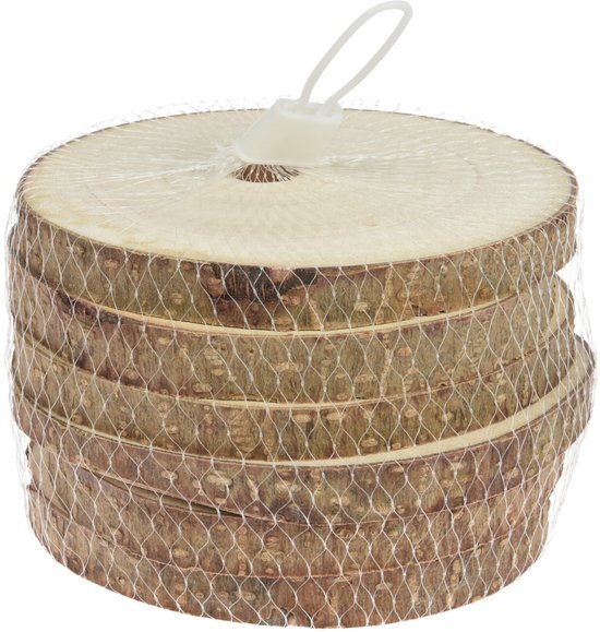 6x stuks houten decoratie boomschijven/boomschijfjes onderzetters D11 cm - Hobby materiaal schijven - Kerstversiering