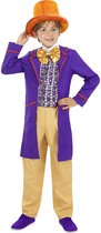 Funidelia | Willy Wonka kostuum Sjakie en de chocoladefabriek voor jongens - Oempa Loempa, Sjakie en de Chocoladefabriek - Kostuum voor kinderen Accessoire verkleedkleding en rekwisieten voor Halloween, carnaval & feesten - Maat 97 - 104 cm - Paars
